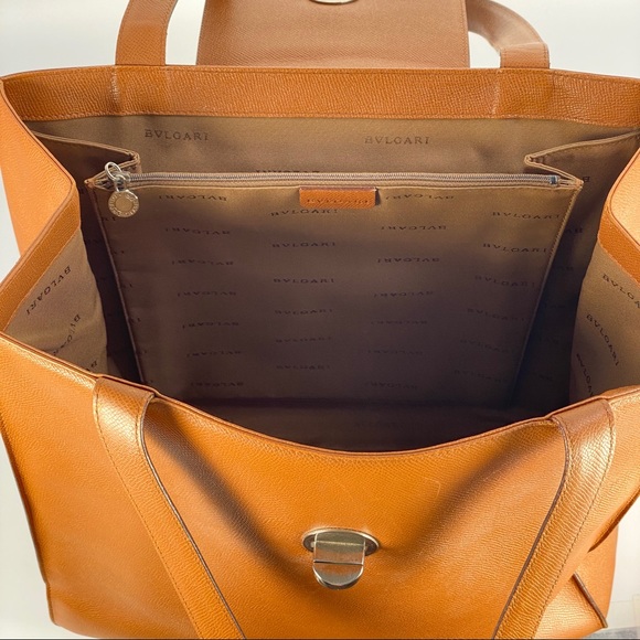 Authentic Vintage Bvlgari XLarge Leather Tote - Picture 13 of 16